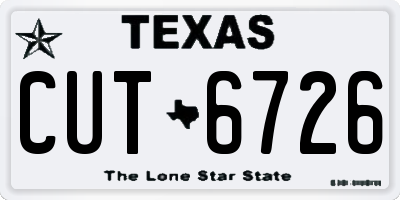 TX license plate CUT6726