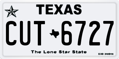 TX license plate CUT6727