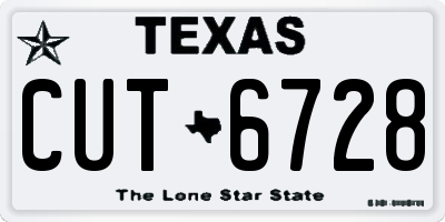 TX license plate CUT6728