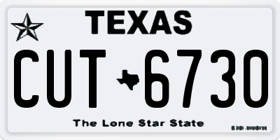 TX license plate CUT6730