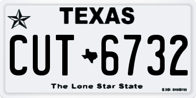 TX license plate CUT6732