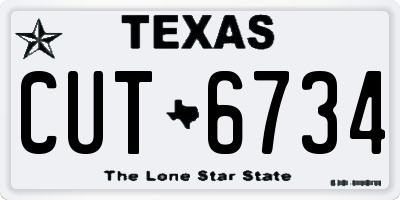 TX license plate CUT6734