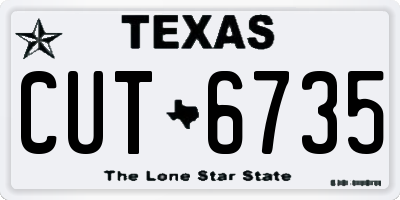 TX license plate CUT6735