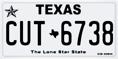 TX license plate CUT6738