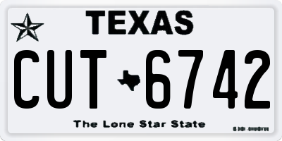 TX license plate CUT6742