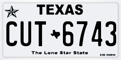 TX license plate CUT6743