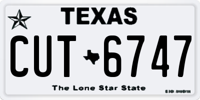 TX license plate CUT6747