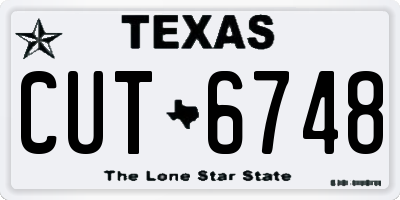 TX license plate CUT6748