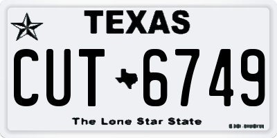 TX license plate CUT6749