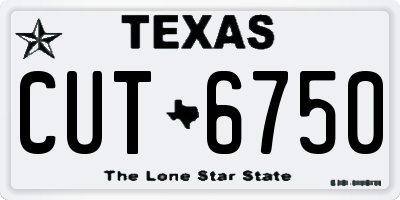 TX license plate CUT6750