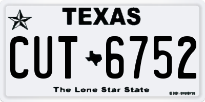 TX license plate CUT6752