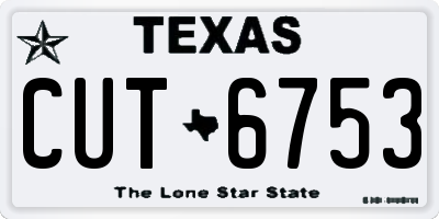 TX license plate CUT6753