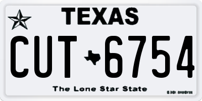 TX license plate CUT6754