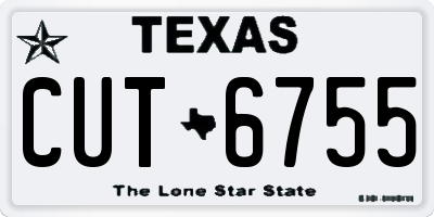 TX license plate CUT6755