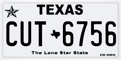TX license plate CUT6756
