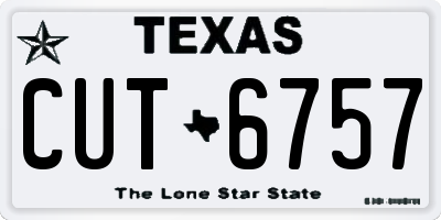 TX license plate CUT6757