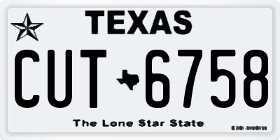 TX license plate CUT6758