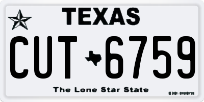 TX license plate CUT6759