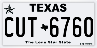 TX license plate CUT6760