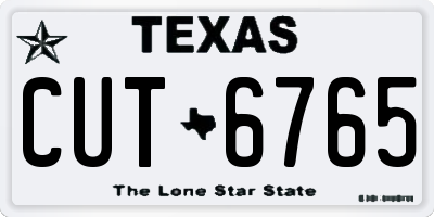 TX license plate CUT6765