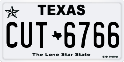 TX license plate CUT6766