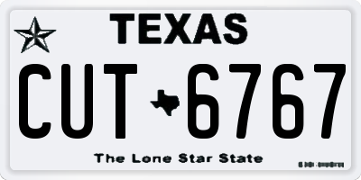 TX license plate CUT6767