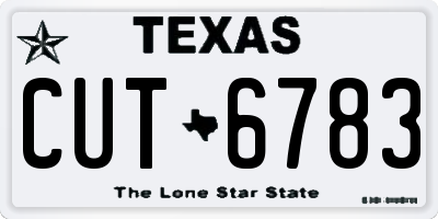 TX license plate CUT6783