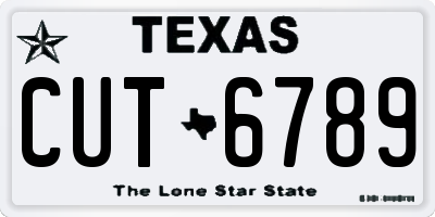TX license plate CUT6789