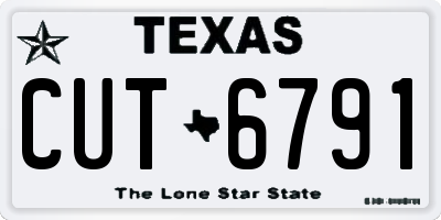TX license plate CUT6791