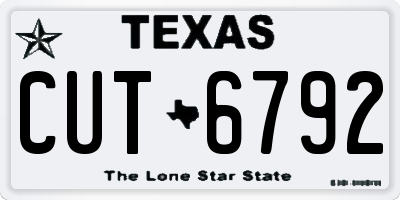 TX license plate CUT6792