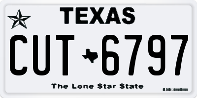 TX license plate CUT6797