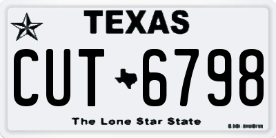 TX license plate CUT6798