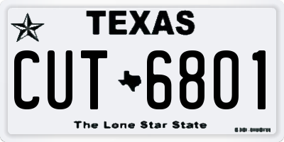 TX license plate CUT6801
