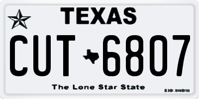TX license plate CUT6807