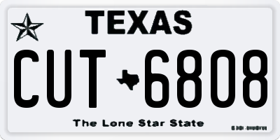 TX license plate CUT6808