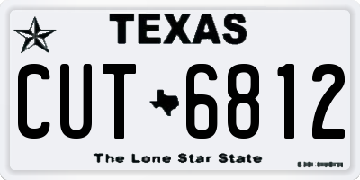 TX license plate CUT6812
