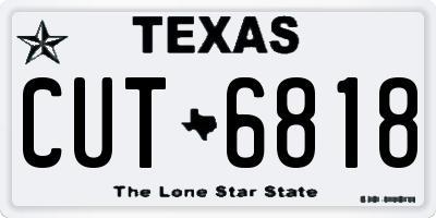 TX license plate CUT6818