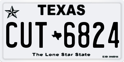 TX license plate CUT6824