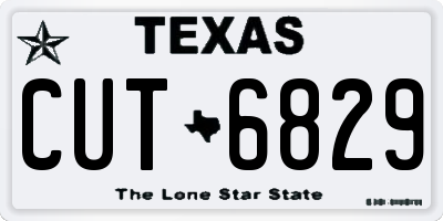 TX license plate CUT6829