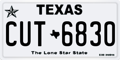 TX license plate CUT6830