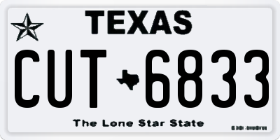 TX license plate CUT6833