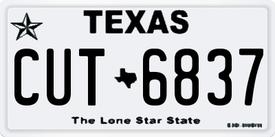 TX license plate CUT6837