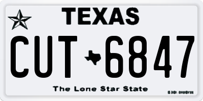 TX license plate CUT6847