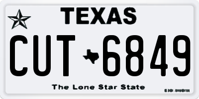 TX license plate CUT6849