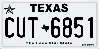 TX license plate CUT6851