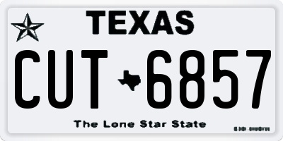 TX license plate CUT6857