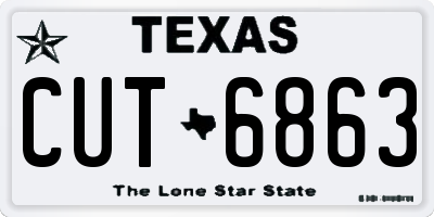 TX license plate CUT6863