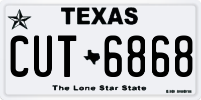 TX license plate CUT6868