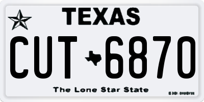 TX license plate CUT6870