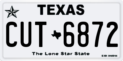 TX license plate CUT6872